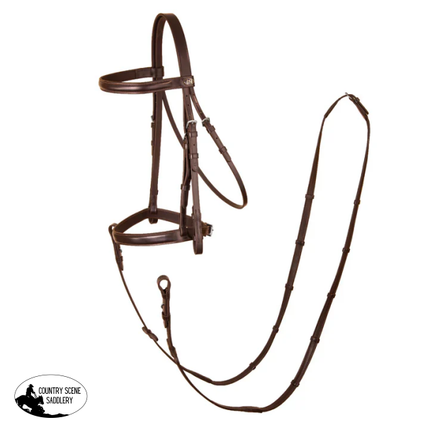 NEW! Syd Hill Raised Show Snaffle-Havana barcoo Bridles -Stock bridles