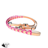 New! T5020HP - Hot Pink Aust Made Laced Barrel Reins - Light Oil - Laced Reins