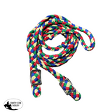 New! T5302 - Four Colour Braided Barrel Reins with Knots - Country Scene Saddlery and Pet Supplies