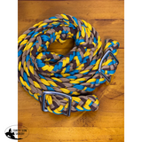 New! T5302 - Four Colour Braided Barrel Reins with Knots - Country Scene Saddlery and Pet Supplies