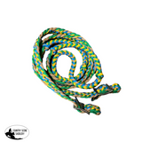 New! T5302 - Four Colour Braided Barrel Reins with Knots - Country Scene Saddlery and Pet Supplies