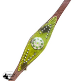 New! T5527B - Leather Embossed or Hair On wither strap with accent concho - Country Scene Saddlery and Pet Supplies
