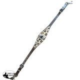 New! T5527C - Leather Embossed or Hair On wither strap with accent concho Horse Tack