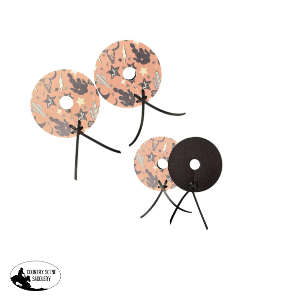 New! T5545 - Bull & Cactus Printed Neoprene Bit Guards Saddle Accessories