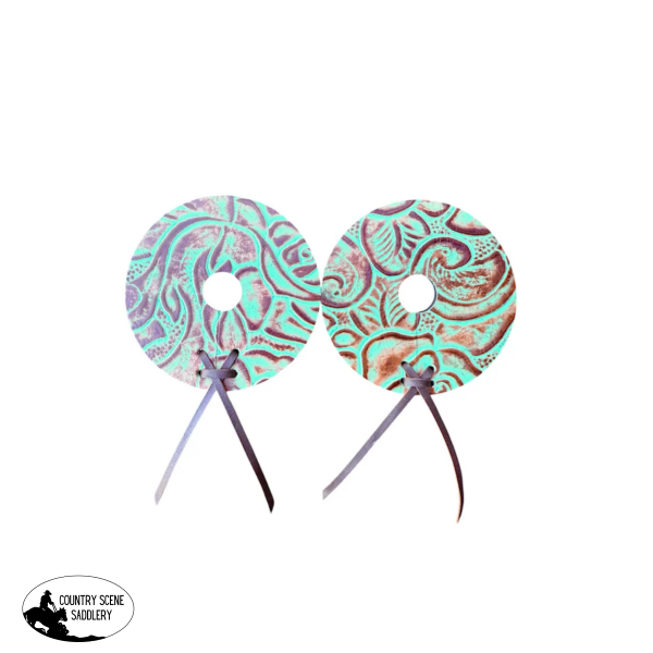 New! T5548 - Real Tooled Leather Foam Backed Bit Guards Saddle Accessories