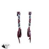 New! T5571 - One Ear Western Leather Bridle – Beaded Design - Horse Bridles