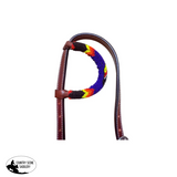 New! T5571E- Beaded One Ear Western Bridle Cob-Full - Horse Bridles