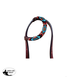 New!T5571G Beaded One Ear Western Bridle Cob-Full - Horse Bridles