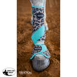 New! Tacktical™ Leopard & Turquoise Splint Boots (Pair) Horse Boots Leg Wraps