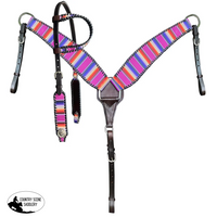 New! Tacktical™ Purple Serape Tack Set (One Ear) Western Tack Sets