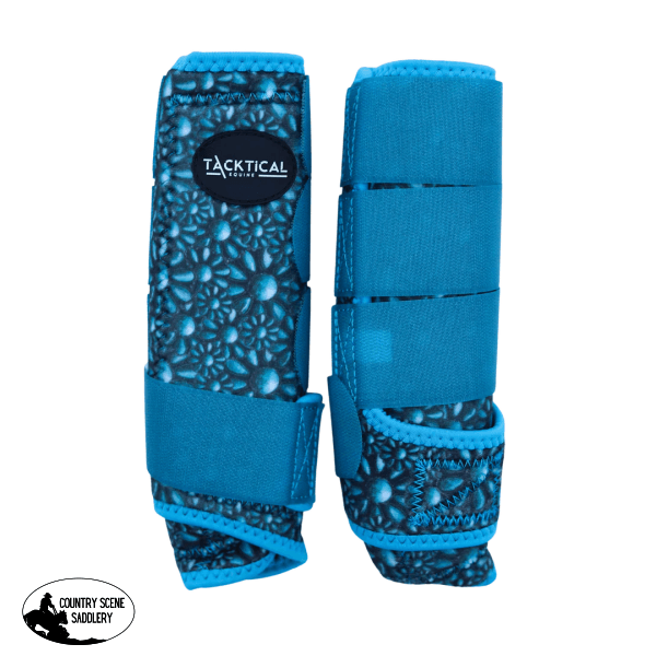 New! Tacktical™ Turquoise Blossom Splint Boots (Pair) Horse Boots & Leg Wraps