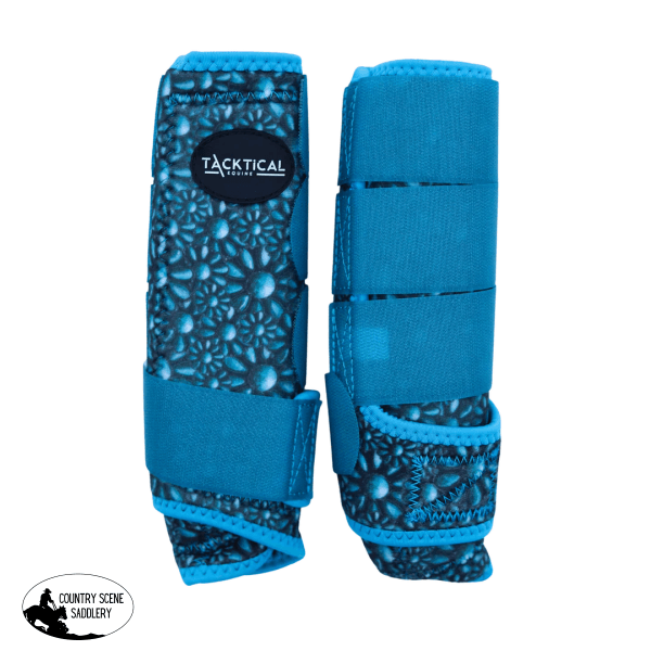 New! Tacktical™ Turquoise Blossom Splint Boots (Pair) Horse Boots & Leg Wraps