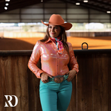 New! TANGERINE SPARKLE PERFORMANCE RODEO SHIRT - Western Shirts
