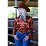 New! Terracota Satin Performance Rodeo Shirt Ladies Western Shirts