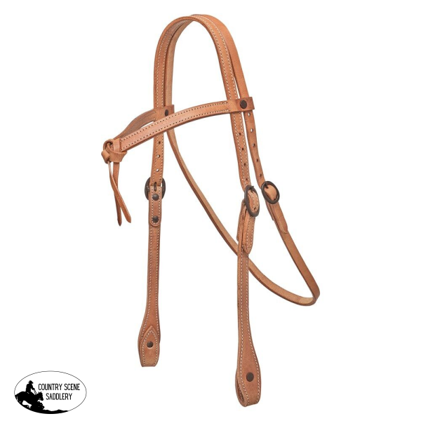 New! Texas-Tack Knotted Brow Headstall Light Tan Full Western Bridle