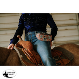 New! The Sch Beat Bag - Tooled Cactus Saddle Pouches Sacks Horn Bags