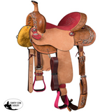 New! The Tough1 Dahlias & Diamonds Barrel Saddle - 15 - Tough! Barrel