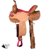New! The Tough1 Dahlias & Diamonds Barrel Saddle - 15 - Tough! Barrel