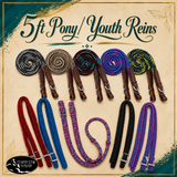 🔥New! Tough1 5ft Flat Braided Trail Reins