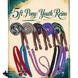 New! Tough1 5ft Flat Braided Trail Reins