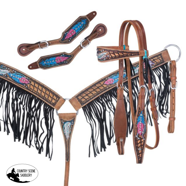 New! Tough1 Delilah 3-Piece Tack Set Full/cob Tack Sets