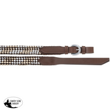 New! Tough1 Flat Braided Split Reins - Brown/Tan/White