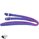 New! Tough1 Mini Braided Cord Roping Reins - Purple/Turquoise/Pink