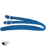 New! Tough1 Mini Braided Cord Roping Reins - Turquoise/Black