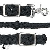 New! Tough1 Mini Deluxe Knotted Cord Roping Reins- BLACK - REINS
