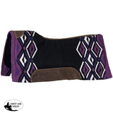 New! Tough1 Pachanga Wool Contour Saddle Pad - light purple/black/dark purple/white / 36’’ x 34’’ - Western Pad
