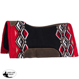 New! Tough1 Pachanga Wool Contour Saddle Pad - red/black/taupe/white / 36’’ x 34’’ - Western Pad