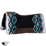 New! Tough1 Pachanga Wool Contour Saddle Pad - teal/black/royal blue/white / 36’’ x 34’’ - Western Pad