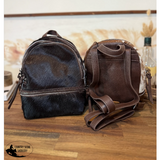 New! Trinity Ranch Mini Cowhide Back Pack / COFFEE #1