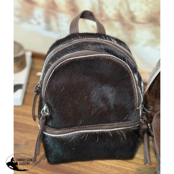 New! Trinity Ranch Mini Cowhide Back Pack / COFFEE #1