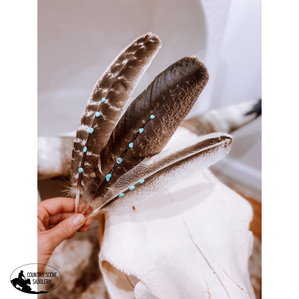 New! Turquoise Feather
