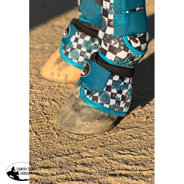 New! Turquoise Glass Bell Boots Tack Sets