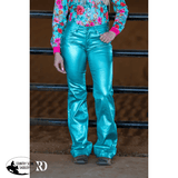 Turquoise Metallic Signature Trousers