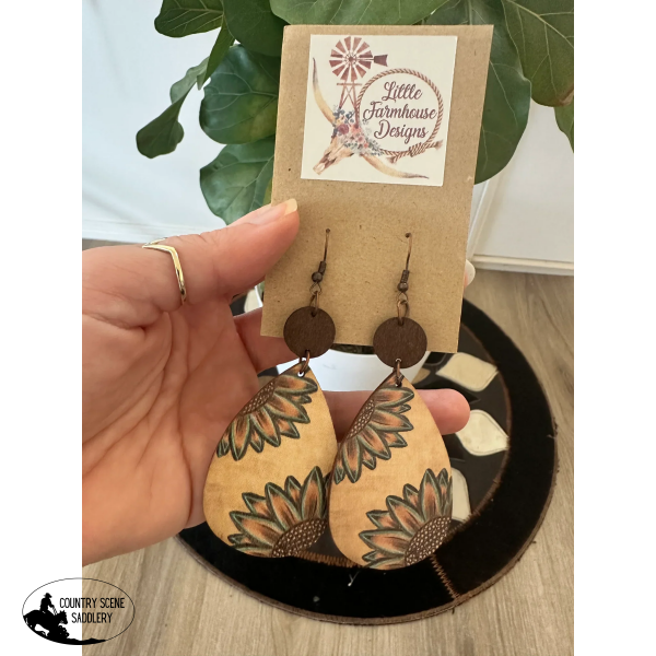 New! Turquoise Sunflower Earrings Gift Items