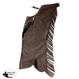 New! Ultrasuede Fringed Show Chaps Chocolate Brown