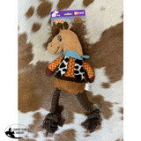 New! Western Rope and Plush Squeaky Dog Toy - Horse Product ID: KM-08142 - Country Scene Saddlery and Pet Supplies