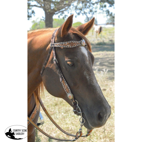 New! White Daisy Filigree Browband Headstall