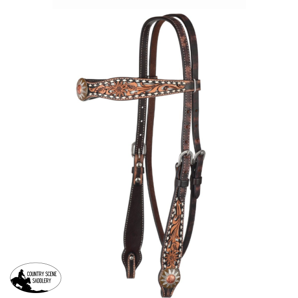 New! White Daisy Filigree Browband Headstall