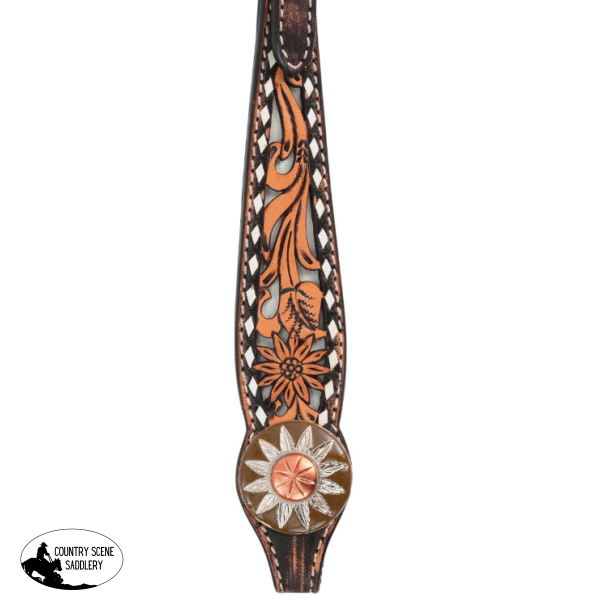 New! White Daisy Filigree Browband Headstall