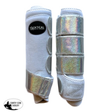 New! WHITE WITH SPARKLE VELCRO SPLINT BOOT (PAIR) - Medium - Protection Boots