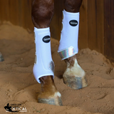 New! WHITE WITH SPARKLE VELCRO SPLINT BOOT (PAIR) - Medium - Protection Boots