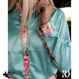 New! WILD CACTUS SATIN PERFORMANCE RODEO SHIRT Western Style