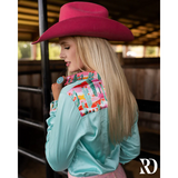 New! WILD CACTUS SATIN PERFORMANCE RODEO SHIRT Western Style