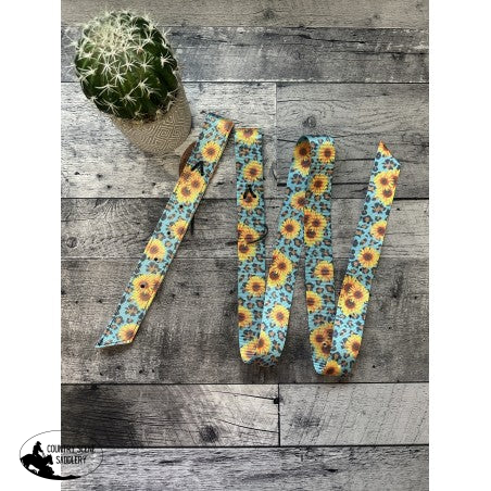 New! Wild Sunflower Latigo And Off Billet Set Latigo Billet Straps