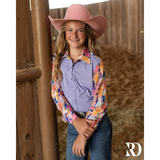 New!*YOUTH* ELECTRIC COWGIRL MESH SLEEVE PERFORMANCE RODEO SHIRT