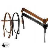 New1 Leather buck stitched headstall and breastcollar.